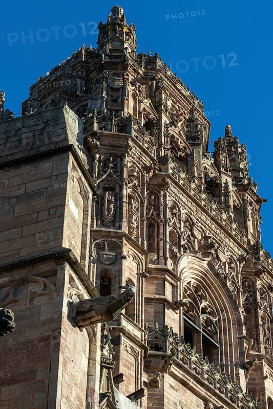Rodez. Bell tower of the gothic Notre Dame cathedral. Aveyron. Occitanie. France