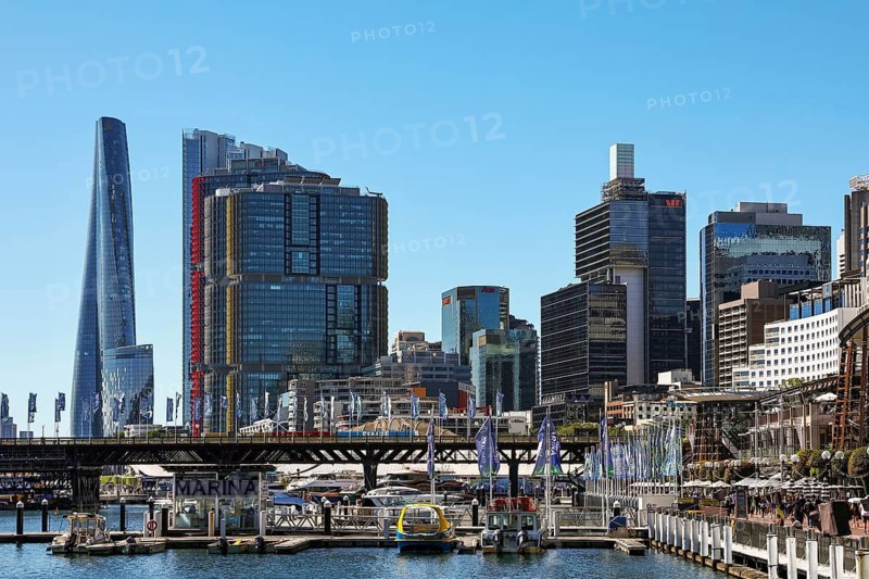 Crown Sydney and tower blocks, Darling Harbour, Sydney, New South Wales, Australia