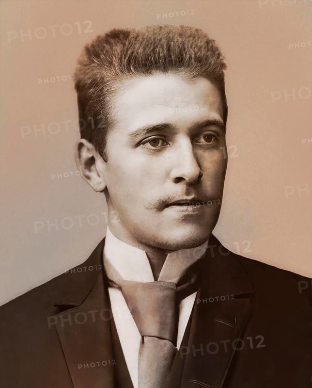 Hugo von Hofmannsthal, 1874-1929, Austrian novelist and poet, digital edited according to a photograph, 1893