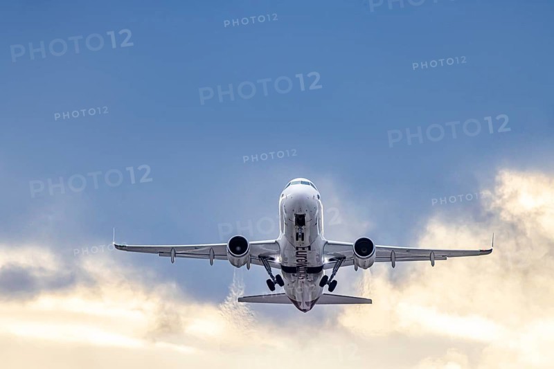 Stuttgart airport with Eurowings aircraft taking off. Stuttgart, Baden-Württemberg, Germany