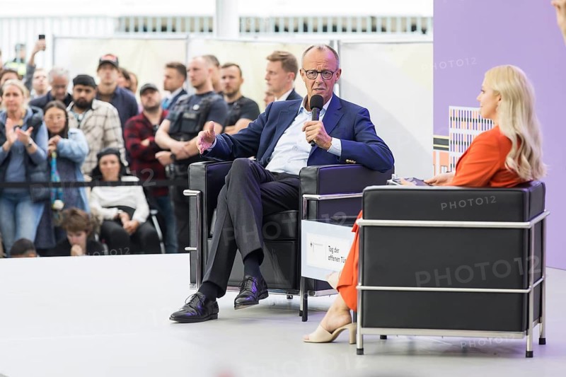 Friedrich Merz (CDU, Chancellor of the Federal Republic of Germany) during a stage talk at the Open Day at the Federal Chancellery in Berlin on 24 August 2025. On 23 and 24 August, the Federal Chancellery, the federal ministries and the Federal Press Office will open their doors to all citizens