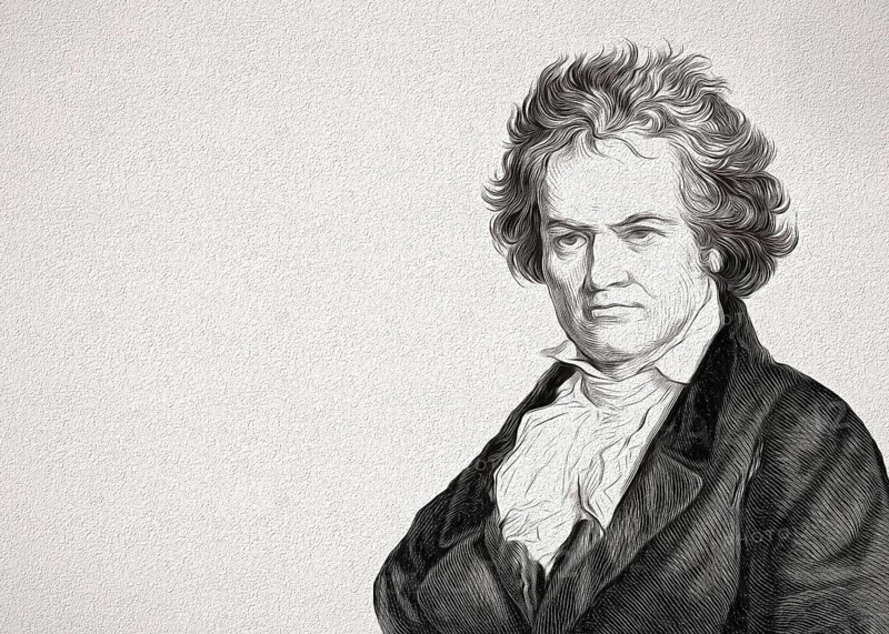 Ludwig van Beethoven, 1770 -1827, German composer, digitally altered