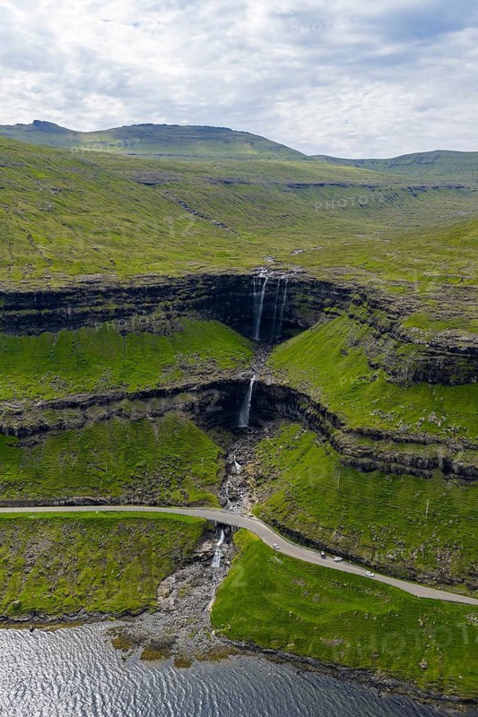 Fossa waterfall, Streymoy island, Faroe Islands, Denmark