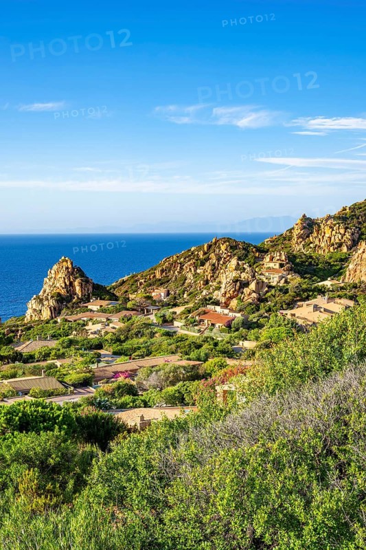 Small village on the Costa Paradiso on a sunny day, Sardinia, Italy