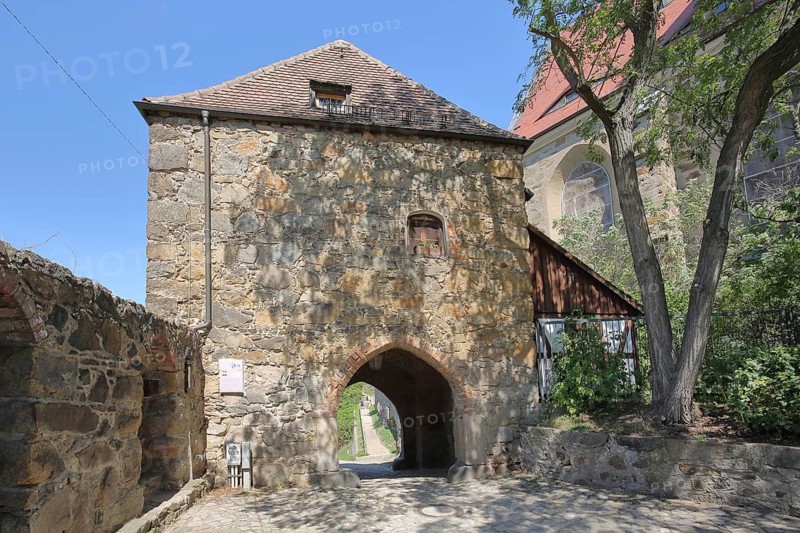 Mühltor built in 1429, former city fortification, city gate, city tower, Bautzen, Saxony, Germany
