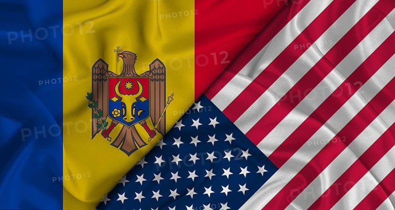 Bilateral relations between Moldova and United States. Flag of Moldova and United States