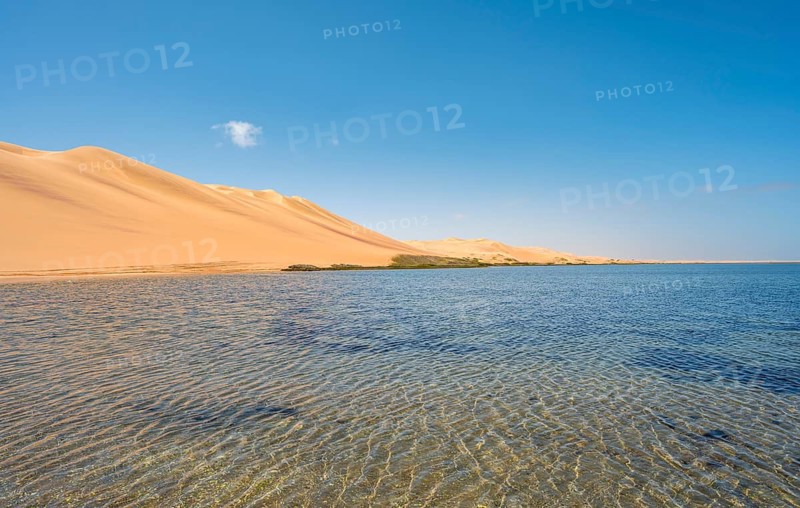 Sandwich Harbour Sand Dunes and Lagoon, Impressive Desert Landscape, Namib Naukluft Park, Namib Desert, Namibia