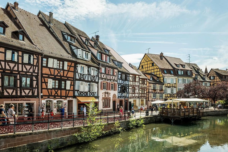 Picturesque colourful half-timbered houses, La Petite Venise, Colmar, Alsace, Bas-Rhin, France
