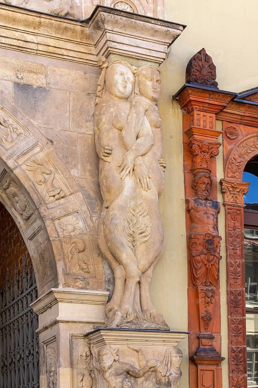 Detail, relief, Fürstenhof, Wismar, Mecklenburg-Western Pomerania, Germany