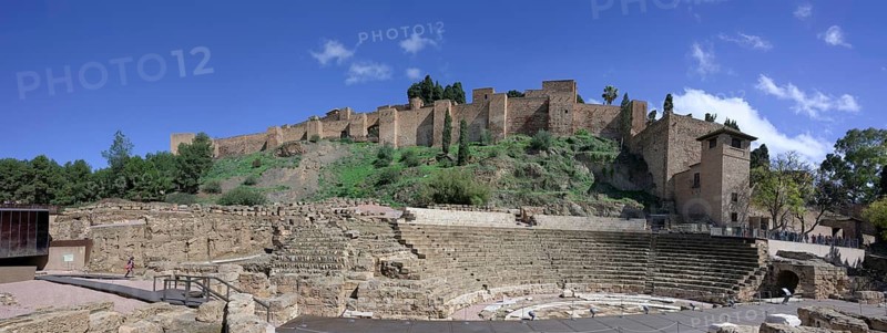 View of the Alcazaba and Roman amphitheatre, Malaga, Spain