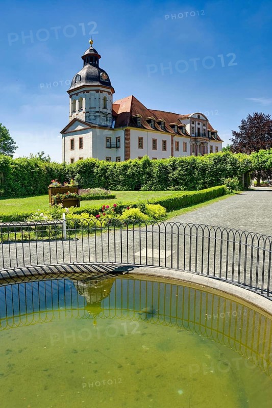 Baroque church, baroque castle church of St Trinitatis at Christiansburg Castle, castle park, Eisenberg, Saale-Holzland district, Thuringia, Germany