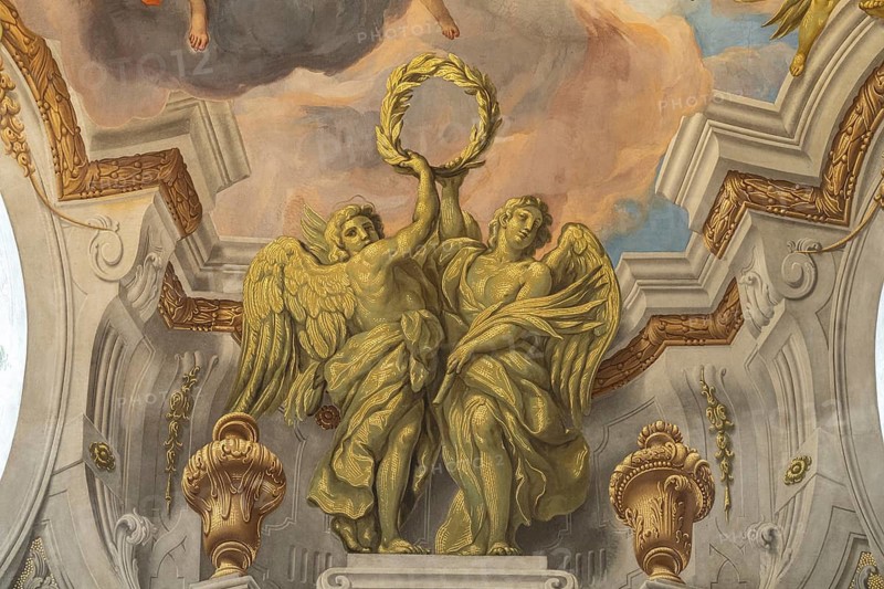 Fresco in the dome of the baroque Karlskirche church in Vienna, Austria