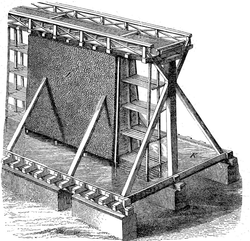 Gradierhaus, Gradierwerk, Leckwerk, is a facility for salt extraction, in 1870, historical, digital reproduction of an original from the 19th century