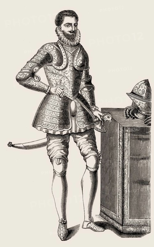 Monsieur François, Duke of Anjou and Alençon wearing a damascened armour, 16th century