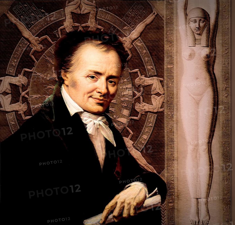 Dominique Vivant, Baron Denon, 1747 – 1825, French artist, writer, diplomat, author, and archaeologist, Dendera zodiac, Ancient Dendera Temple complex, Dendera, Egypt, digitally edited