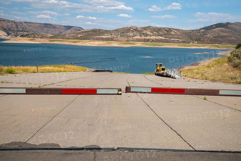 Curecanti National Recreation Area, Colorado - August 2026 - During the ongoing drought in the western U.S, Colorado's largest reservoir, Blue Mesa Reseroir in Curecanti National Recreation Area, is less than 25 percent full. The reservoir is part of the Colorado River basin. The boat launch ramp at the Lake Fork marina is closed due to low water