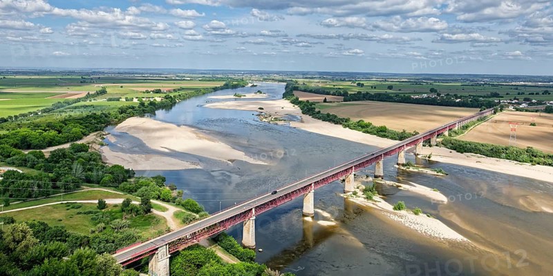View over the Tagus River and Dom Luis I bridge, Santarem, Ribatejo, Portugal