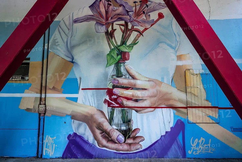 Graffiti on the former US eavesdropping facility on Teufelsberg in Grunewald, Berlin, Germany