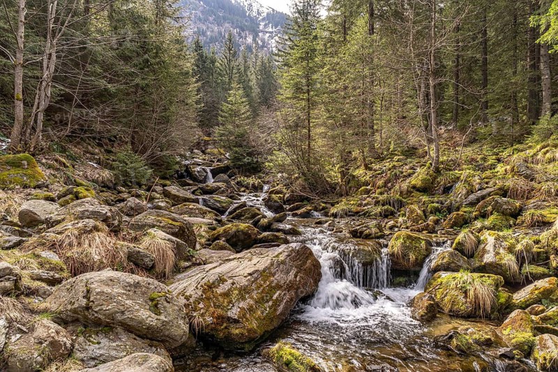 The Balea River in the Balea Valley, Fagaras Mountains, Southern Carpathians, Transylvania, Romania