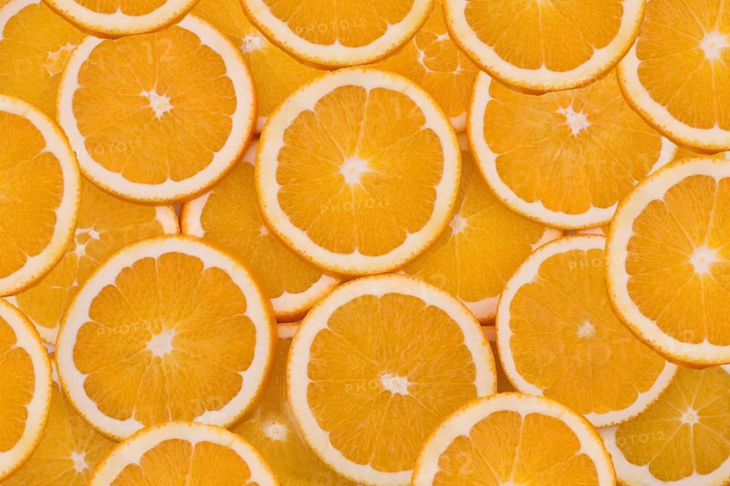 Healthy eating and vitamins with oranges (orange slices, Studio, Vienna, Austria)