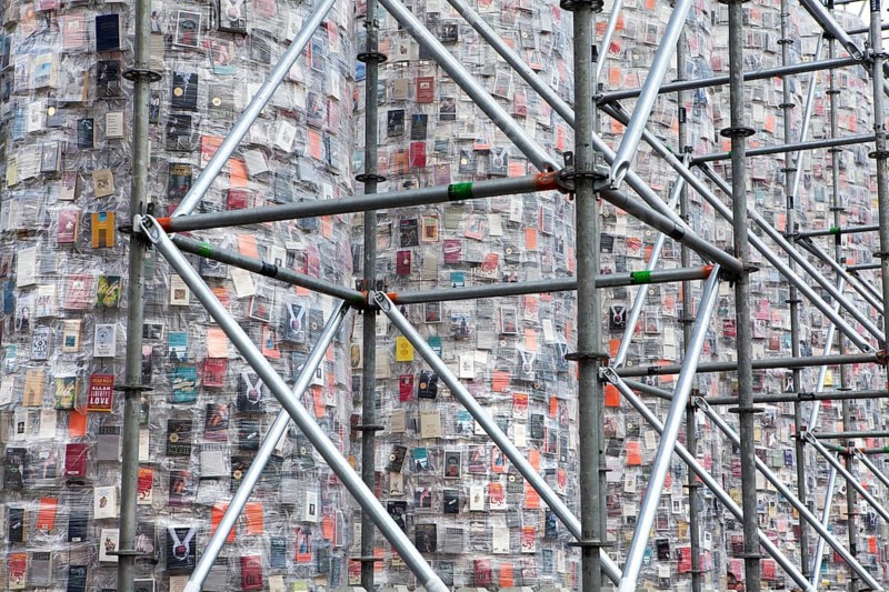 'The Parthenon of Books' by the Argentinian conceptual artist Marta Minujin, banned books, documenta 14 exhibition, 2017, Kassel, Germany