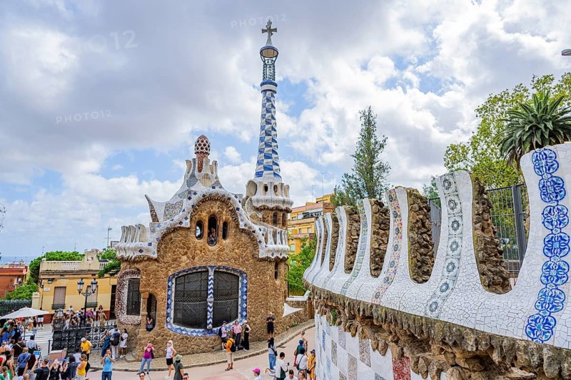 Park Guell by Antonio Gaudi, Park Gueell, Antonio Gaudi architect, Unesco World Heritage Site, Gracia District, Barcelona, Catalonia, Spain