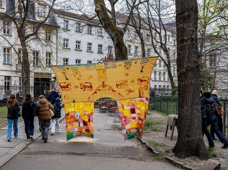 Art project on the grounds of the Sophienkirche in Berlin Mitte, Germany