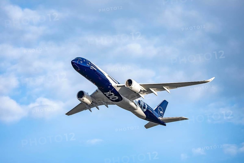 Special flight to mark Lufthansa's 100th anniversary, on Easter Monday 2026, Airbus A350-900, christened Rostock, with special livery on takeoff from Cologne-Bonn airport, CGN