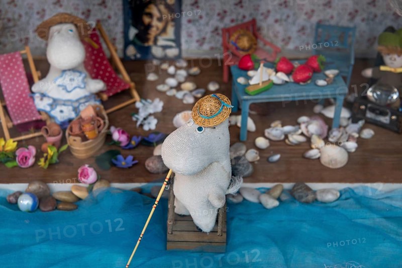 Shop window with Moomin figures, Porvoo, Finland