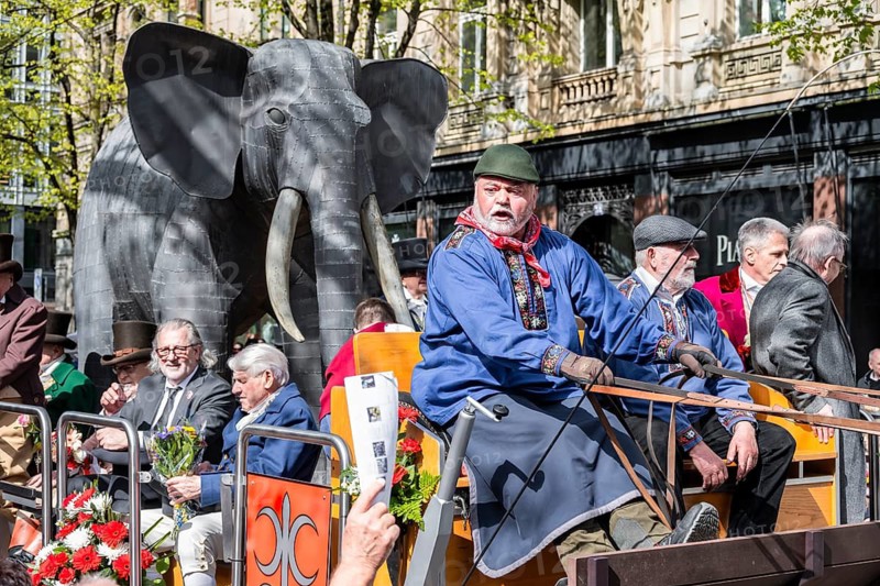 Parade of historically costumed guildsmen, Sechseläuten or Sächsilüüte, Zurich Spring Festival, Zurich, Switzerland