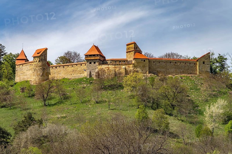 The Keisder Castle in Saschiz or Keisd, Transylvania, Romania