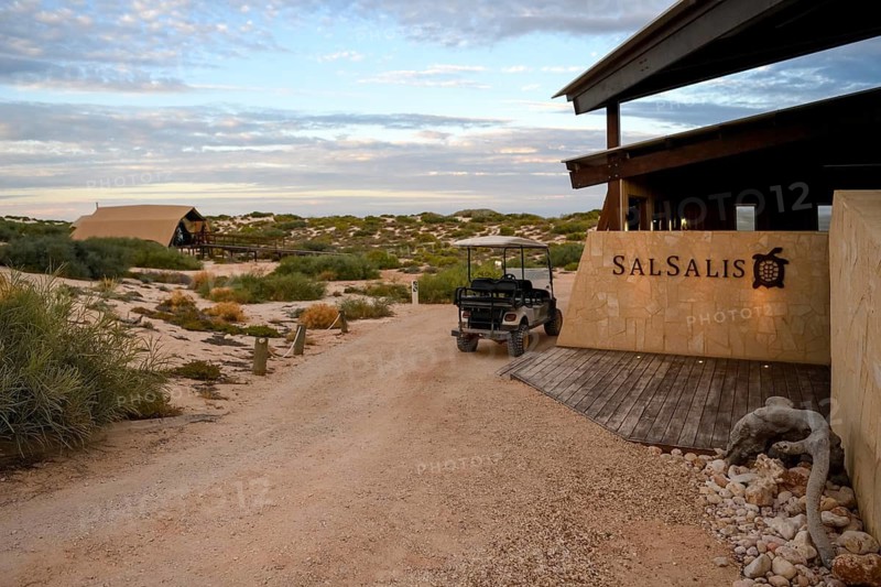 Luxury tourist camp, Sal Salis, Cape Range National Park, Ningaloo Reef, near Exmouth, Western Australia, Australia