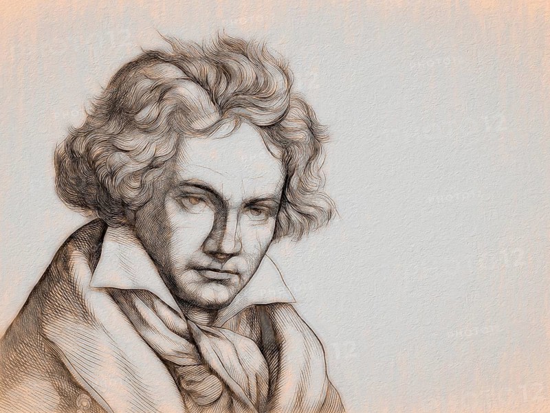 Ludwig van Beethoven, 1770 -1827, German composer, digitally altered