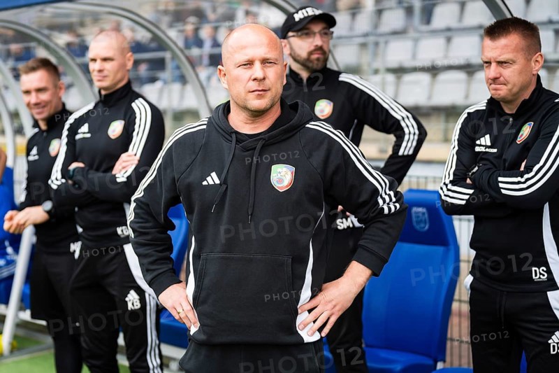 LEGNICA, POLAND - MAY 17, 2026: Football match polish Betclic 1. first league between Miedz Legnica - Ruch Chorzow. Head coach of Miedz Janusz Niedzwiedz