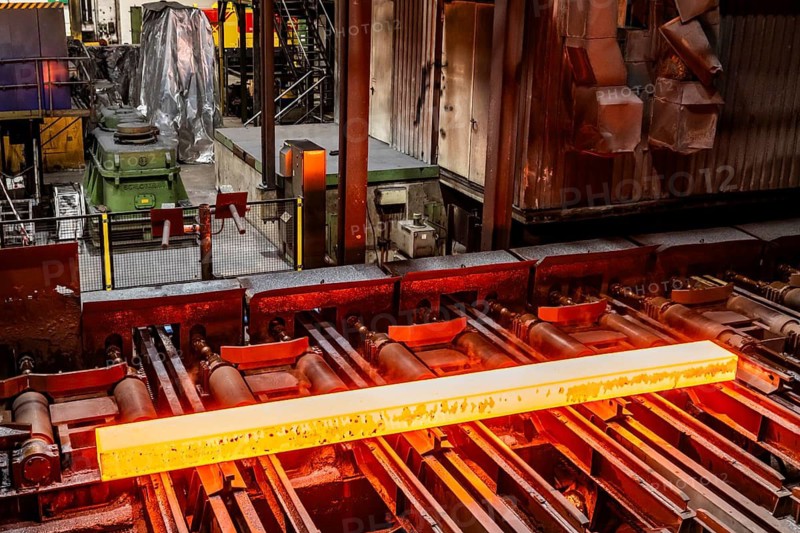 ThyssenKrupp hot rolling mill, transport of slab for reverse rolling, Hohenlimburg, Hagen, North Rhine-Westphalia, Germany