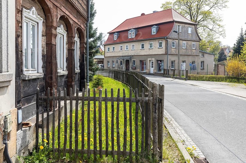 Listed Umgebindeäuser in the Läuterau, Seifhennersdorf, Zittauer Gebirge, Saxony, Germany
