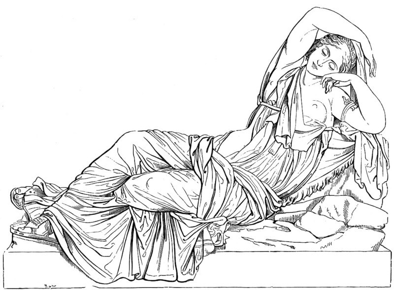 Sleeping Ariadne, the daughter of Minos, King of Crete in Greek mythology