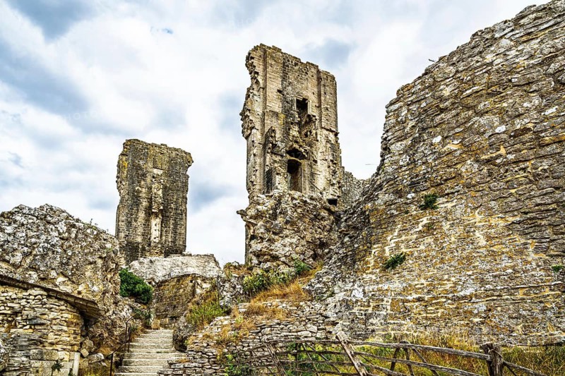 Ruins of Corfe Castle, Wareham, Dorset, England, United Kingdom