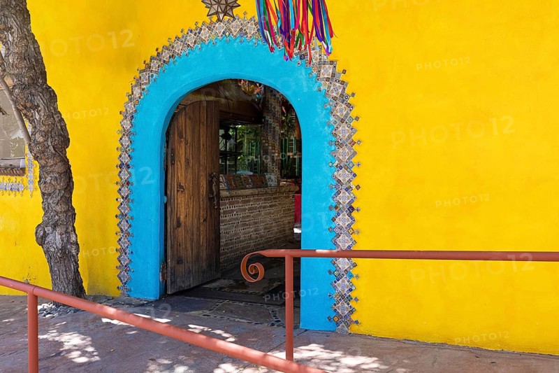 Scenic colonial streets and architecture of Cabo San Lucas in historic city center close to Marina and public beaches