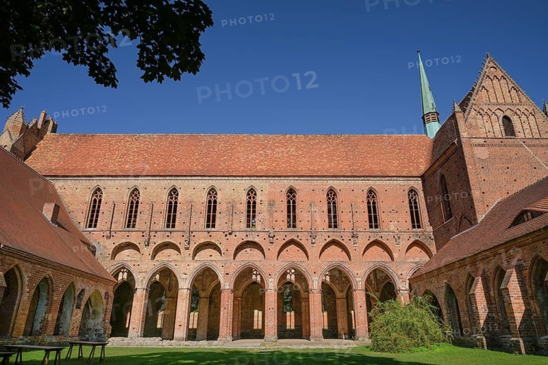 Inner courtyard, nave of the monastery church, Chorin Monastery, Barnim district, Brandenburg, Germany