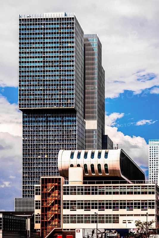 Modern architecture in the city panorama, Rotterdam, the Netherlands