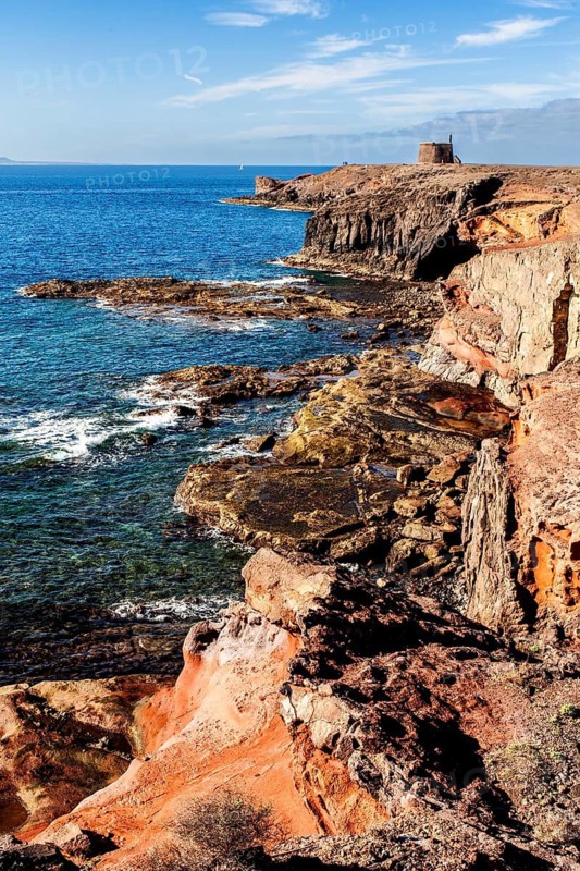 rocky promenade, Playa Blanca, Lanzarote, Canary Islands, Spain