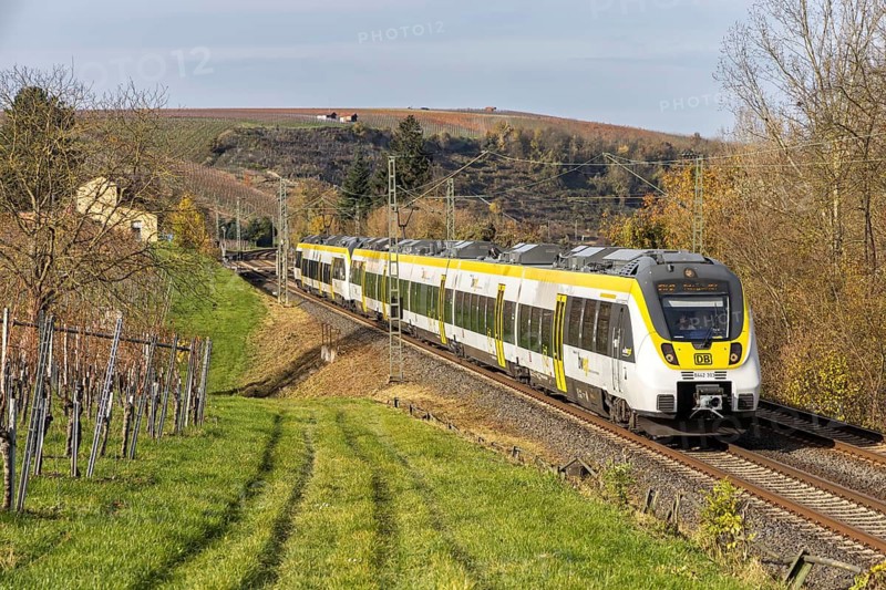 Deutsche Bahn DB Regio Bombardier Talent 2 regional train on the Frankenbahn in Lauffen am Neckar, Germany