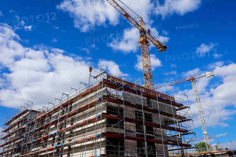 New construction site apartment blocks, Essen, Ruhr area, North Rhine-Westphalia, Germany