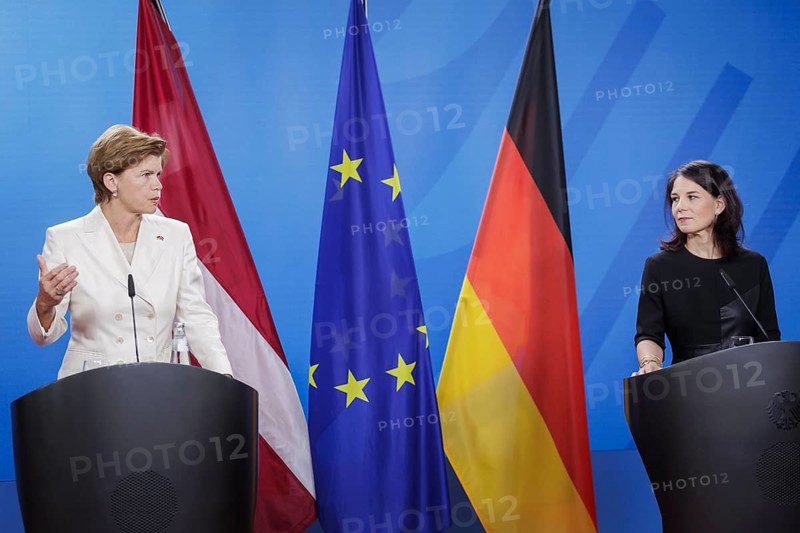 Annalena Bärbock (Alliance 90/The Greens), Federal Foreign Minister, at a joint press conference with Baiba Braze, Foreign Minister of Latvia, at the Federal Foreign Office in Berlin, 1 July 2024