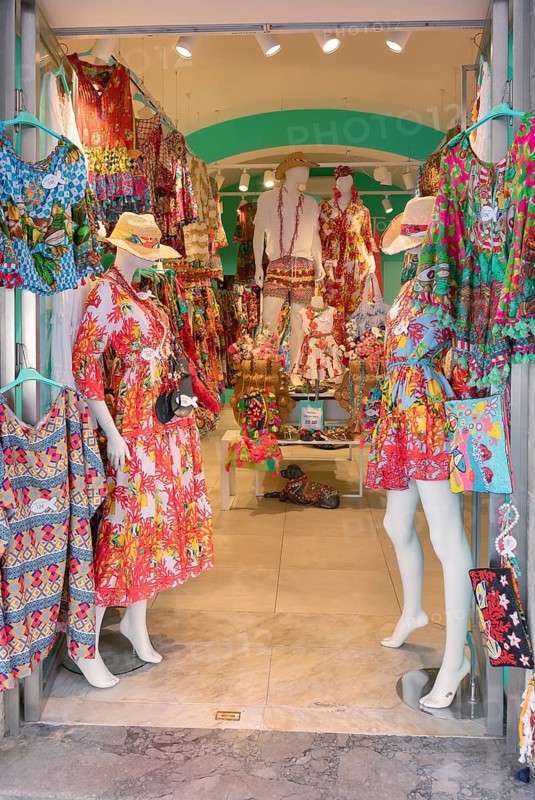 Fashionable clothes, Taormina, Sicily, Italy