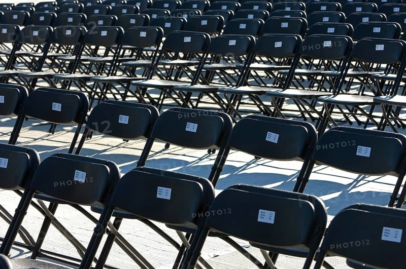 Open air, rows of chairs