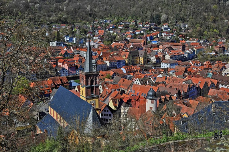 Panorama of the old town, Wertheim, Main-Tauber district, Baden-Württemberg, Germany
