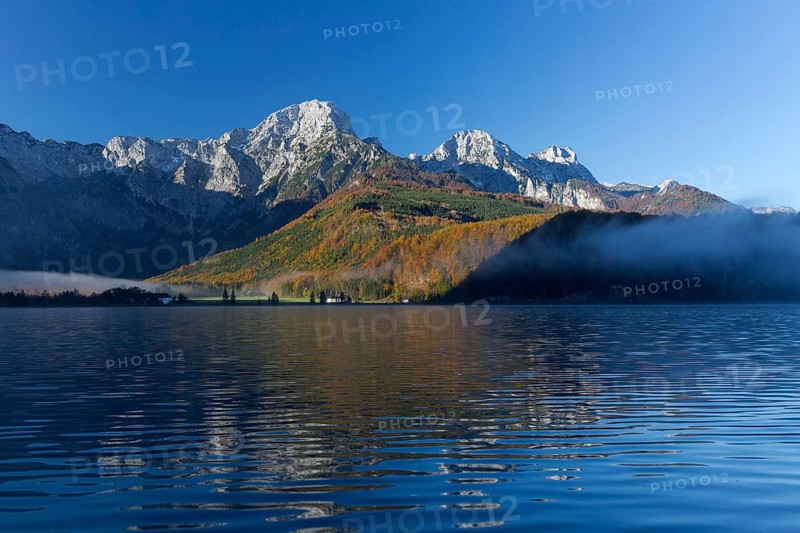 Autumn mood at lake Almsee, Grünau, Austria, Totes Gebirge