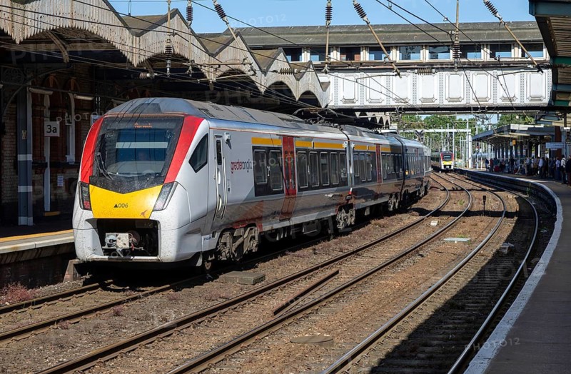 British Rail Class 755 bi-modal multiple unit Stadler FLIRT train operated by Greater Anglia, Ipswich railway station, Suffolk, England, UK